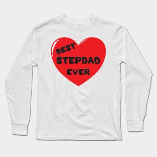 Best step dad ever heart doodle hand drawn design Long Sleeve T-Shirt
